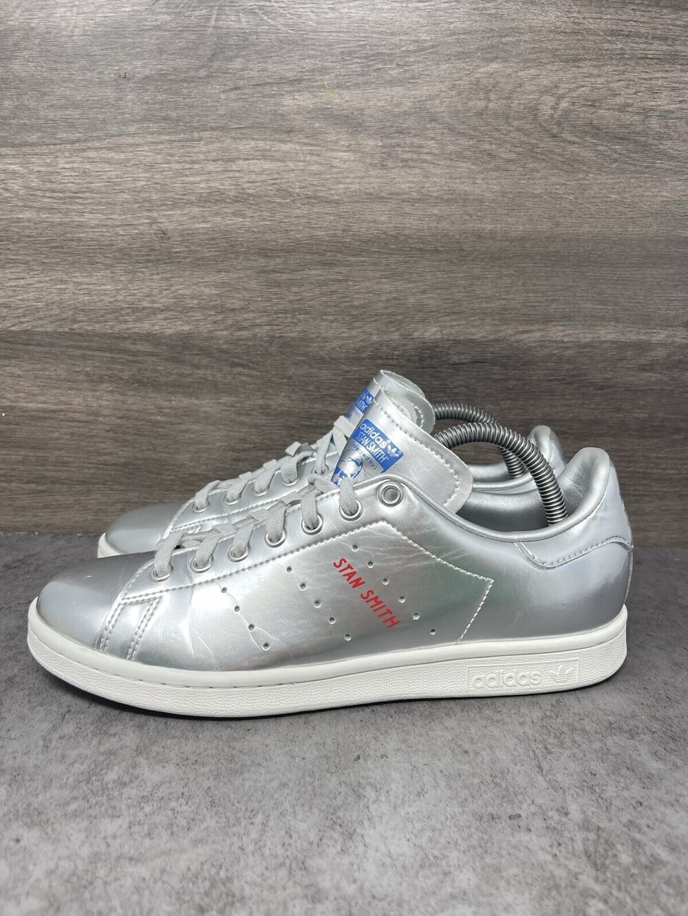 adidas Stan Smith Silver Metallic Mens Size 7 Crystal White Shoes FW5363